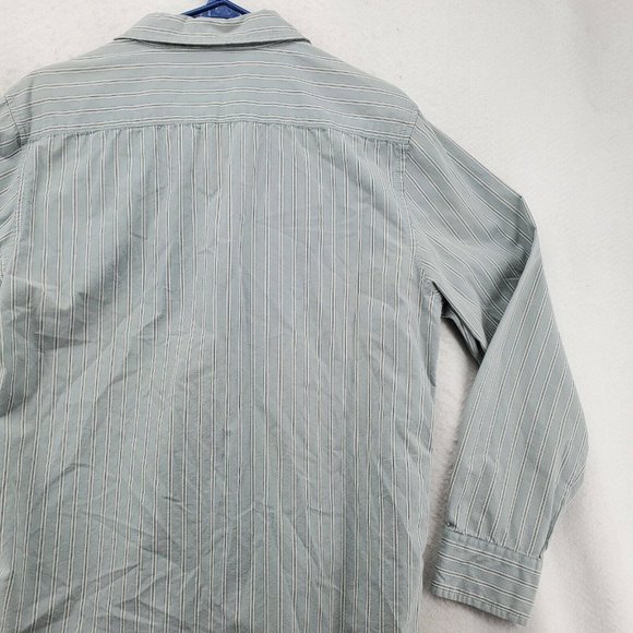 Calvin Klein Shirt Men's Long Sleeve Casual Button Up Oxford Striped Blue Large - Picture 12 of 12